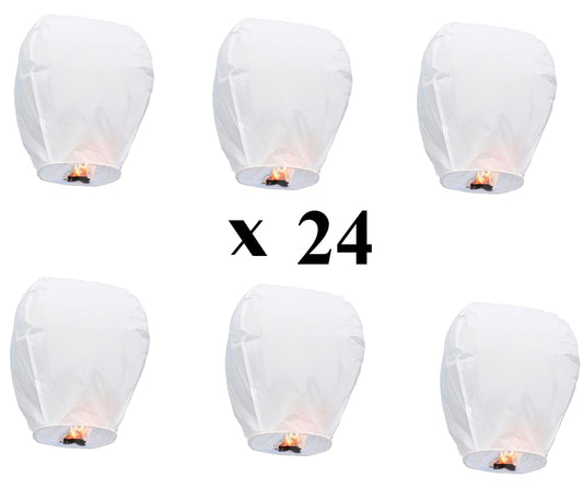 Lot de 24 Lanternes Célestes Mariage – Éclairez Vos Nuits d’Émotion