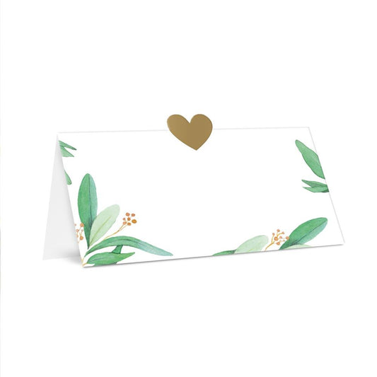 Lot de 10 Marque-Places Mariage – Cartes Élégantes à Motif Végétal