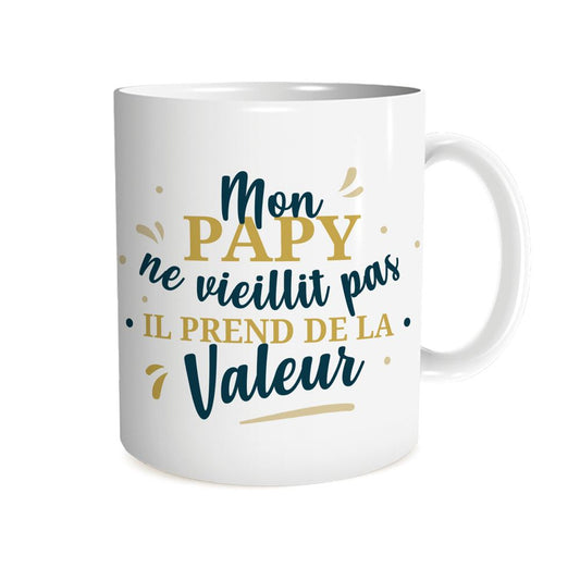 Mug Blanc "Mon Papy ne Vieillit pas, Il Prend de la Valeur"