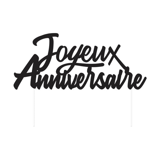 Topper Gâteau "Joyeux Anniversaire" Carton Chocolat